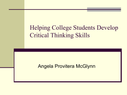 Helping College Students Develop Critical Thinking Skills