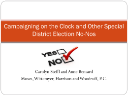Campaigning on the Clock and other Special District