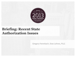 2013 Annual Conference: Briefing: Current State