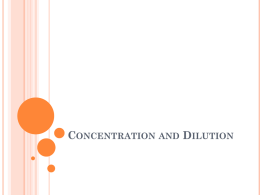 Concentration and Dilution