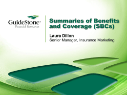 Summaries of Benefits and Coverage (SBCs)