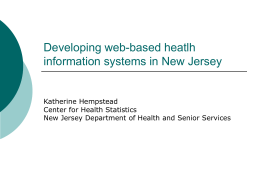 Developing web-based heatlh information systems in New Jersey
