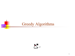 Greedy Algorithms - Prirodno-matematički fakultet Podgorica