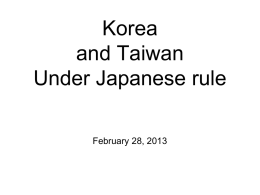 Korea and Taiwan Under Japanese rule