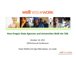 Impact of Wellness Programs - Oregon Public Health Association