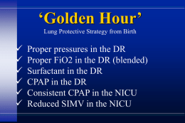 Outline of talk - Respiratory Therapy