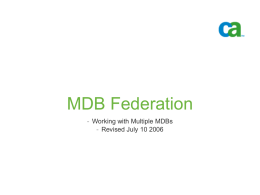 MDB Federation - SupportConnect