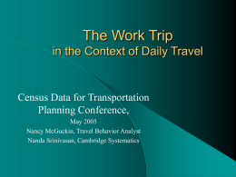The Work Trip in the Context of Daily Travel