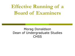 Effective Running of a Board of Examiners