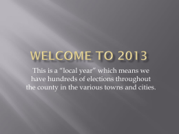 WELCOME TO 2013