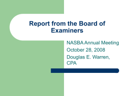 Report from the Board of Examiners