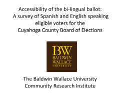 Accessibility of the Bi-lingual ballot: a survey of