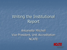 Writing the Institutional Report