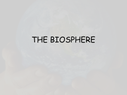 The biosphere - Science Class: Mrs. Boulougouras