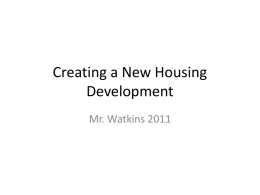 Creating a New Housing Development