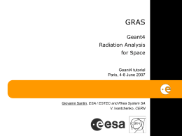 GRAS Geant4 Radiation Analysis for Space