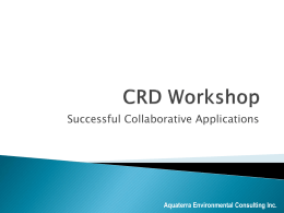 CRD Workshop - University of Guelph