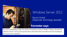 Windows Server 2012 Storage Overview