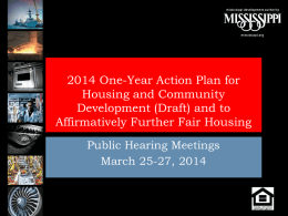 2014 One-Year Action Plan for Housing and Community