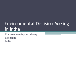 Public Participation in Environmental Decision Making in India