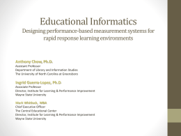 Educational informatics Designing performance