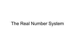 The Real Number System - Delta State University