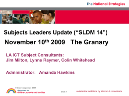PowerPoint slides fro SLDM14 CPD