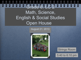 Grade 6: LC 2 Math, Science, English & Social Studies Open