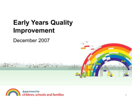 Early Years Quality Improvement Programme Slide 1