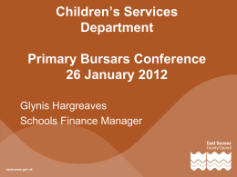 Finance briefing - bursar conference 2012