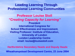 Leading learning through Professional Learning Communities