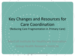 Key Changes and Resources for Care Coordination