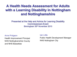 A Health Needs Assessment for Adults with a Learning