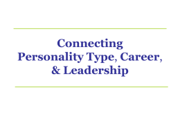 Connecting Personality Type & Leadership
