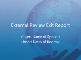 System Exit Report