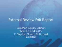 System Exit Report - Davidson County Schools