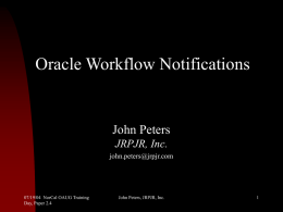 Customizing Oracle Workflow A Technical Perspective