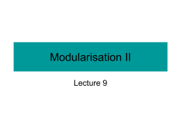 Modularisation II - Gadjah Mada University