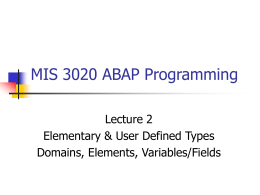 ITB255 ABAP/4 Programming