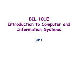 BIL 104E Introduction to Scientific and Engineering Computing