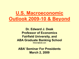U.S. Macroeconomic Outlook 2009-2010