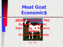 Goat Economics - Nc State University