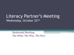 Literacy Partner’s Meeting Wednesday, October 22nd