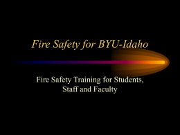 Fire Safety Ricks College/BYU Idaho