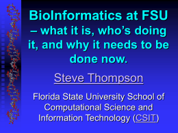 BioInformatics at FSU - Florida State University