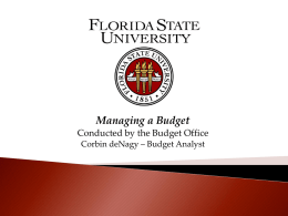 Managing a Budget - Florida State University