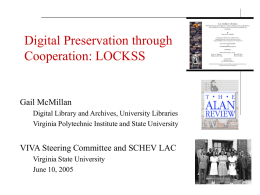Digital Preservation through Regional Cooperation: LOCKSS