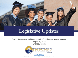 2014 Legislative Update - Florida Department Of Education