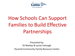 How Can Schools Support Families to Build Effective