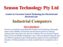 Senson Technology Pty Ltd Leaders in Corrosion Control